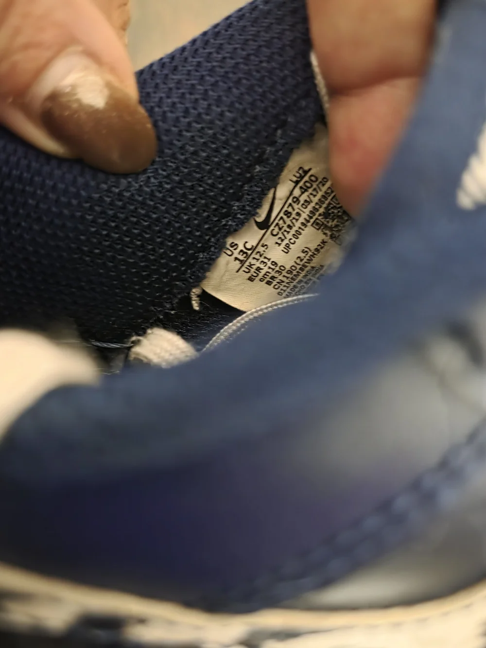 Nike Air Force 1 AF1 LV8 Blue Void Navy Blue White Size 13 Camo Swish